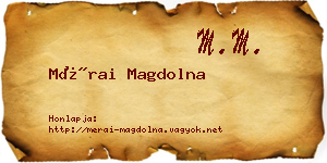 Mérai Magdolna névjegykártya